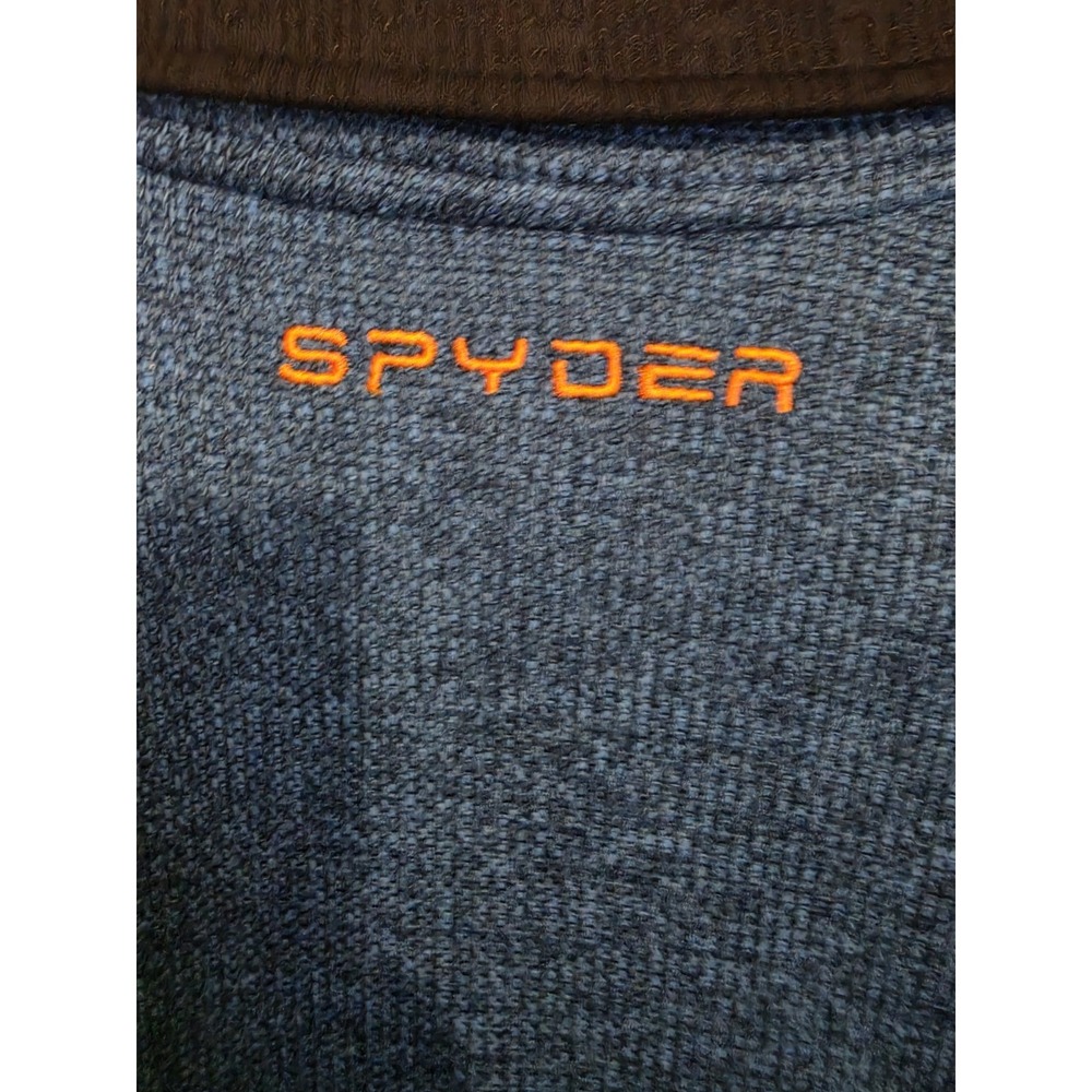 Spyder Men's Full Zip Fleece Stryke Jacket Blue/Black/Orange Size L - Picture 5 of 8